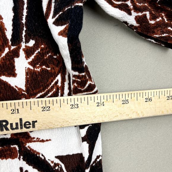 Vintage Diamond Head Hawaiian Shirt Adult XL Brown Surf Beach Tribal Button 60s - Picture 8 of 10